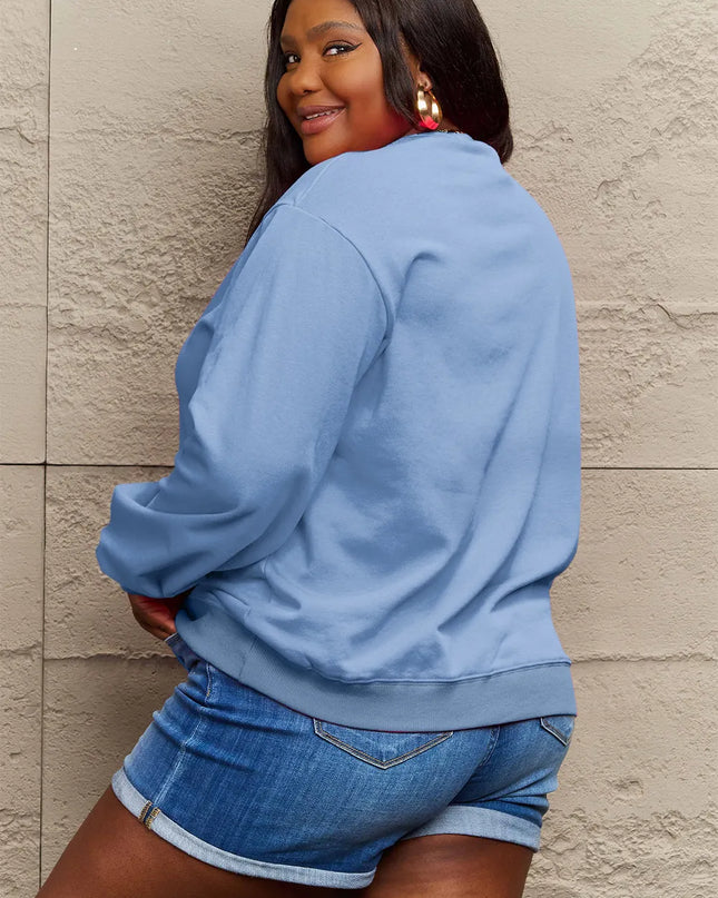 Simply Love Full Size WISHING FOR A SNOW DAY Round Neck Sweatshirt