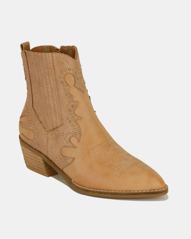 Beast Fashion Studded Detail Point Toe Boots