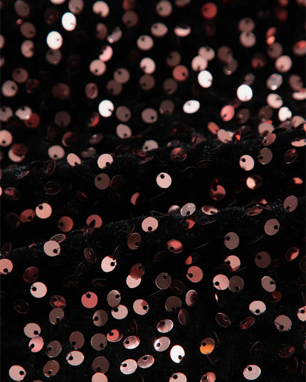 Sequin Round Neck Long Sleeve Blouse