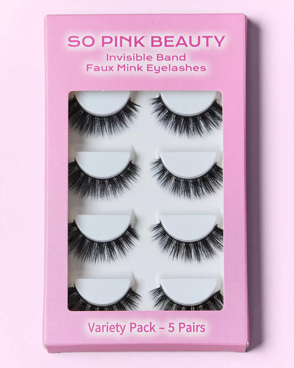 SO PINK BEAUTY Mink Eyelashes 5 Pairs 