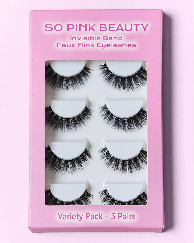 SO PINK BEAUTY Mink Eyelashes 5 Pairs 