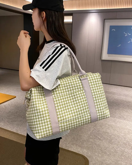 Houndstooth Canvas Travel Bag