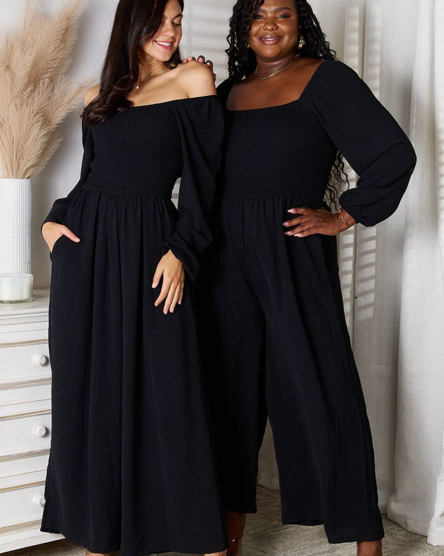 Double Take Square Neck Jumpsuit with Pockets