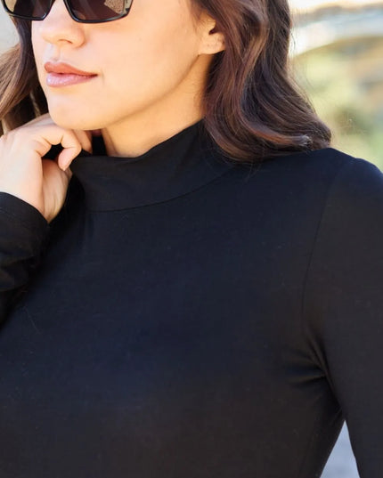 Basic Bae Full Size Mock Neck Long Sleeve Bodysuit