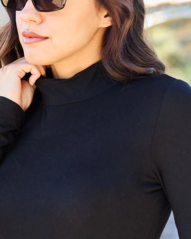 Basic Bae Full Size Mock Neck Long Sleeve Bodysuit