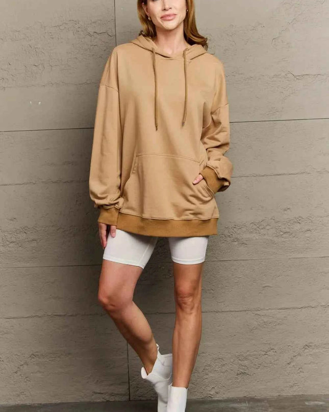 Full Size Drawstring Long Sleeve Hoodie