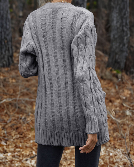 Cable-Knit Button Down Cardigan