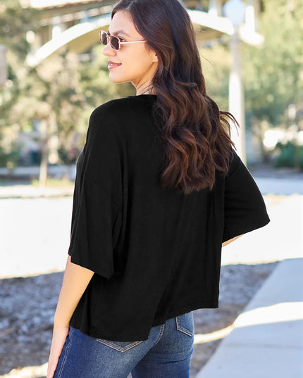 Basic Bae Full Size Round Neck Drop Shoulder T-Shirt