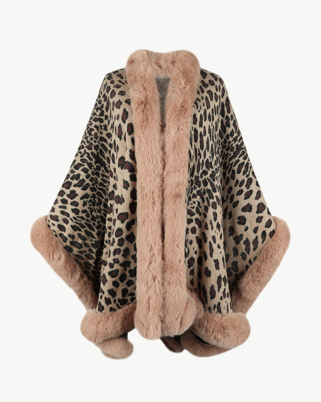 Leopard Open Front Poncho