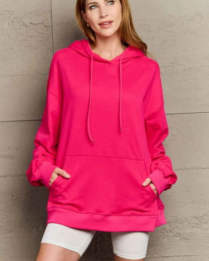 Full Size Drawstring Long Sleeve Hoodie