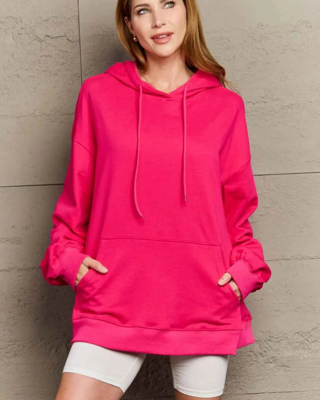 Full Size Drawstring Long Sleeve Hoodie