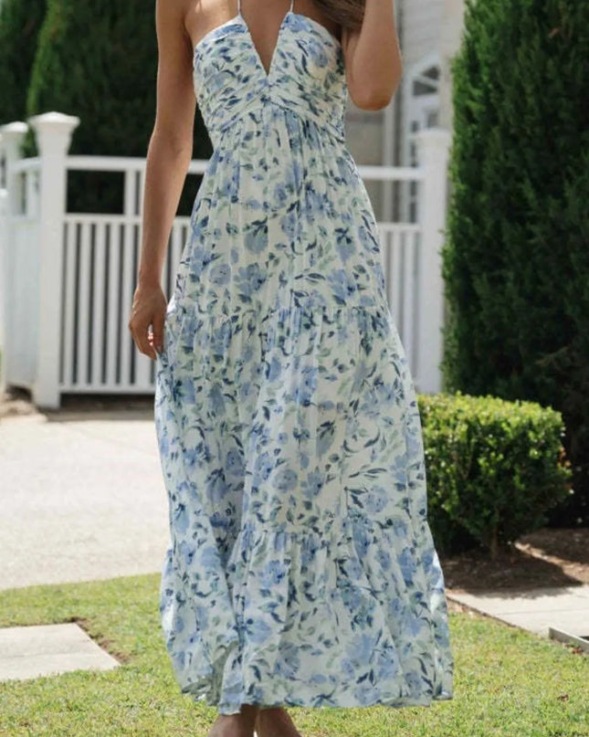 Printed Halter Neck Cami Dress