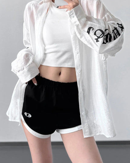 Button-Up Long Sleeve Oversized Shirt 