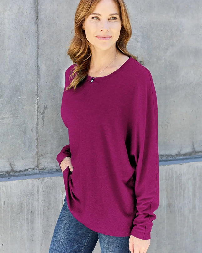Double Take Full Size Round Neck Long Sleeve T-Shirt