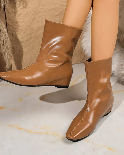 Point Toe Leather Boots