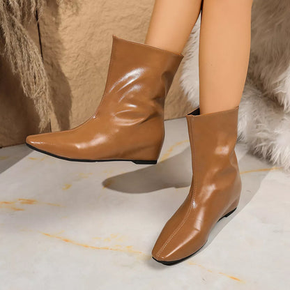 Point Toe Leather Boots