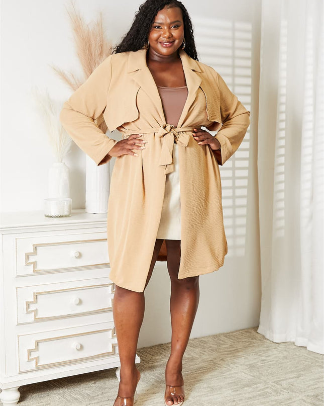 Culture Code Full Size Tied Trench Coat with Pockets