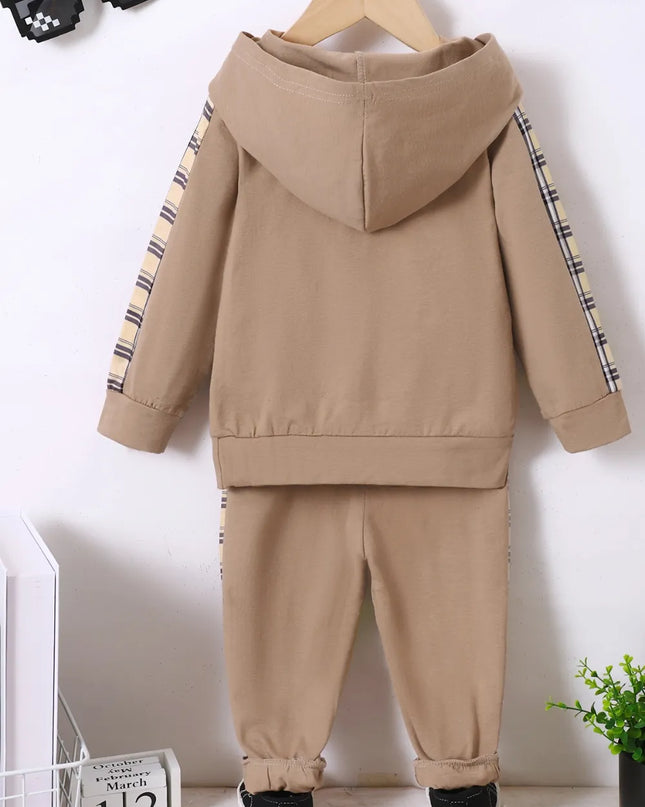 Children's Plaid Hoodie and pants Set