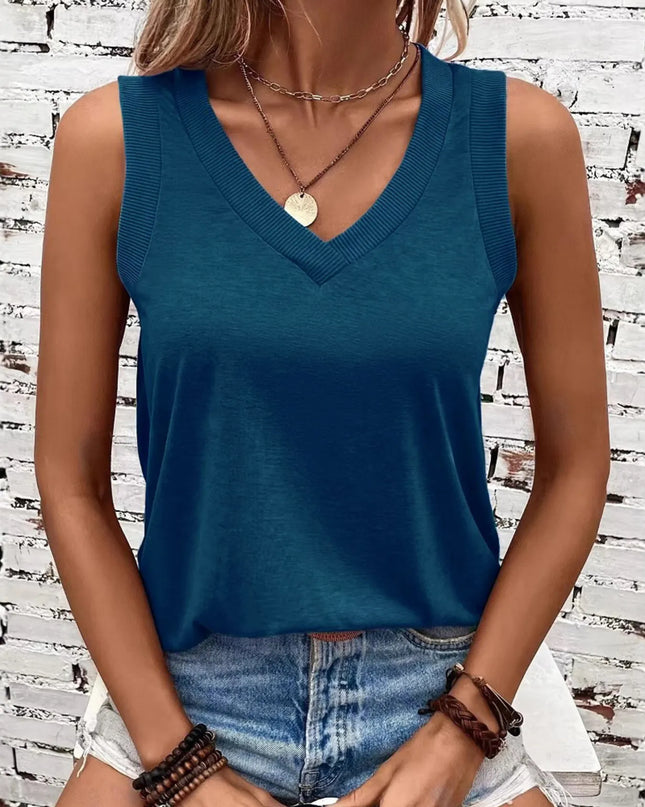 V-Neck Tank Dark Blue