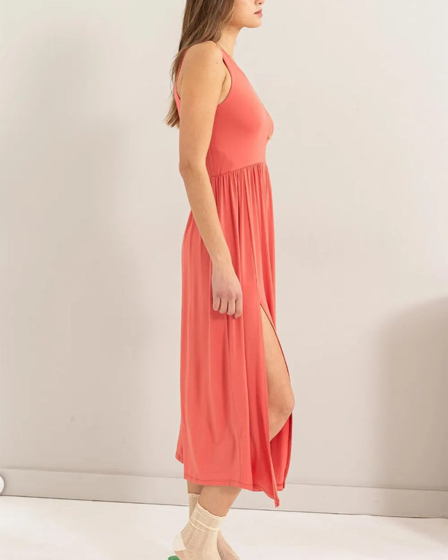 HYFVE Sleeveless Slit Midi Dress