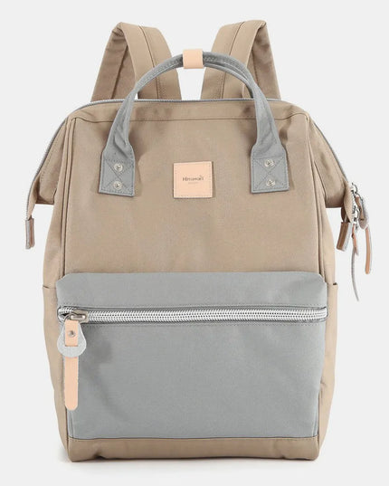 Himawari Water Resistant Canvas Backpack Bag with Side Pockets Grey Khaki One Size