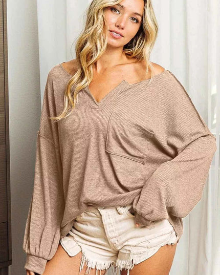 BiBi Exposed Seam Long Sleeve Top