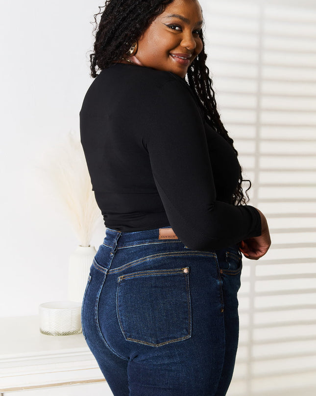 Basic Bae Asymmetrical Neck Long Sleeve Top