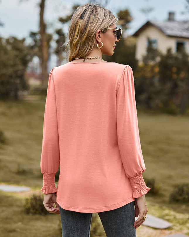 Puff Sleeve Pleated Blouse