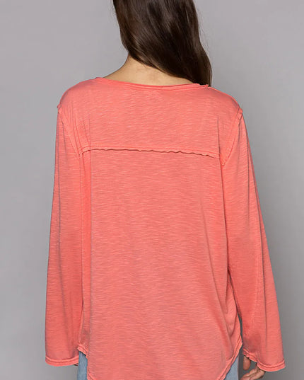 POL Chest Pocket Long Sleeve T-Shirt