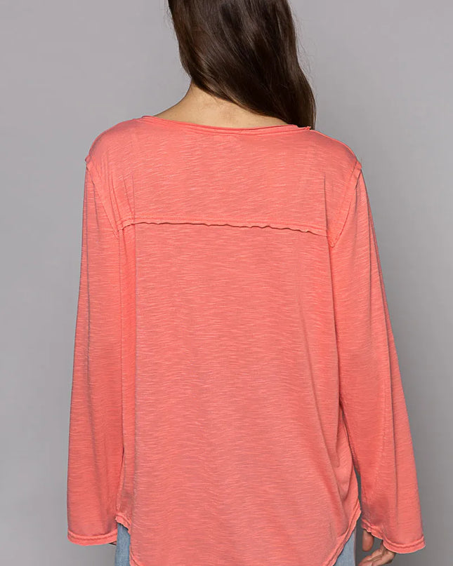 POL Chest Pocket Long Sleeve T-Shirt