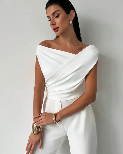 Asymmetrical Ruched Short Sleeve Top