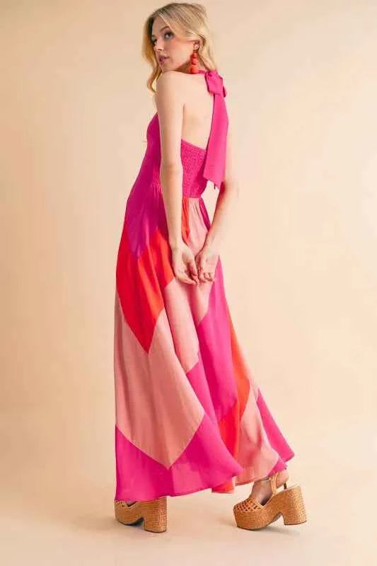 Aemi+Co Color Block Sleeveless Maxi Dress