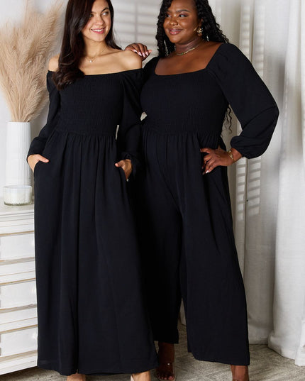 Double Take Square Neck Jumpsuit with Pockets