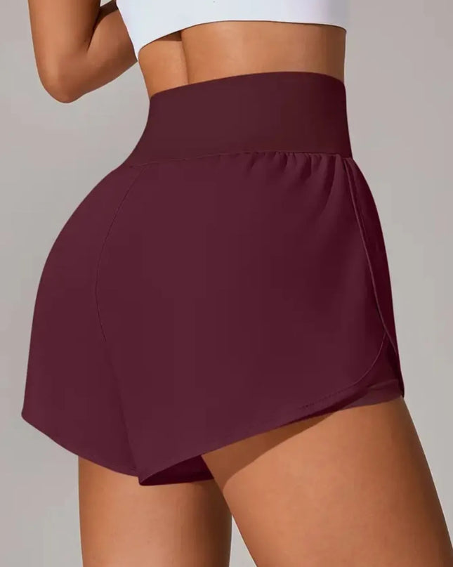Pocketed High Waist Active Shorts 