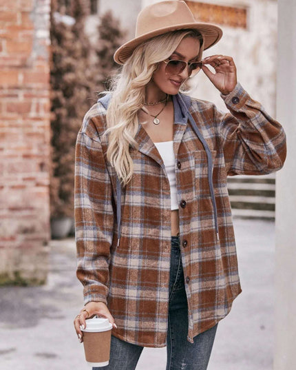 Oversized Plaid Button Up Shacket