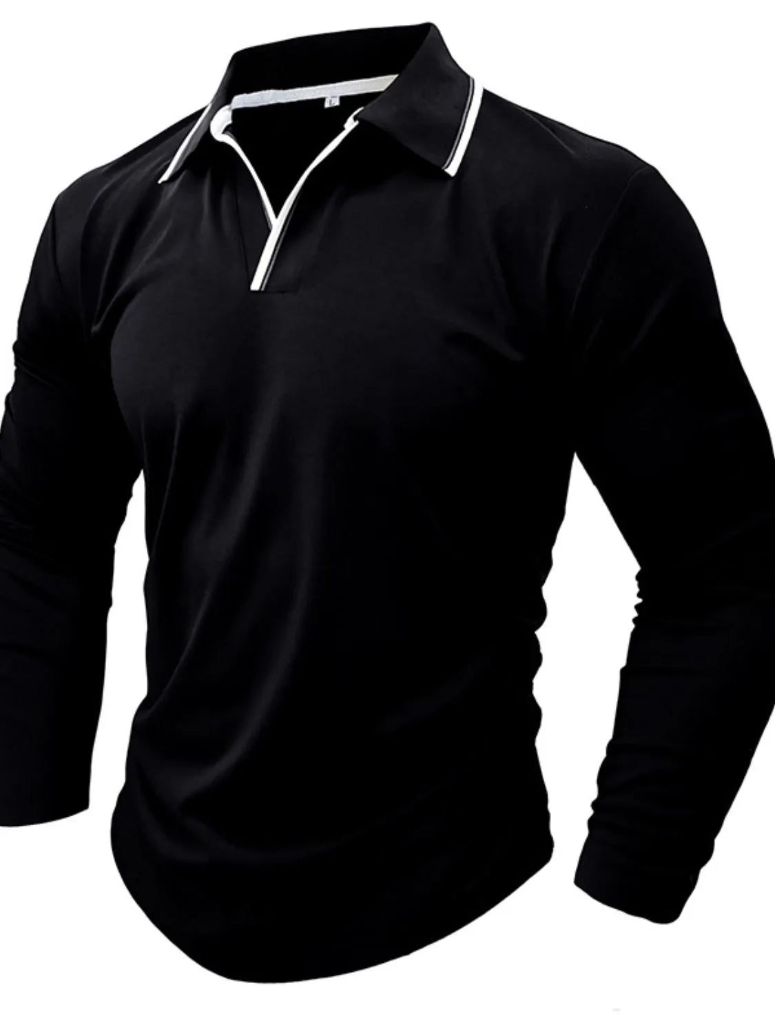 Men's Classic Long Sleeve Polo Shirt Black
