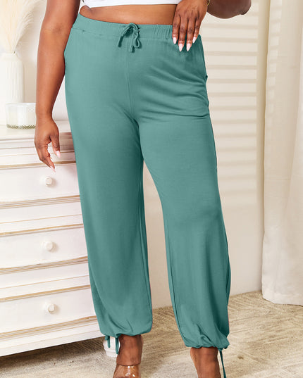 Basic Bae Full Size Soft Rayon Drawstring Waist Pants with Pockets