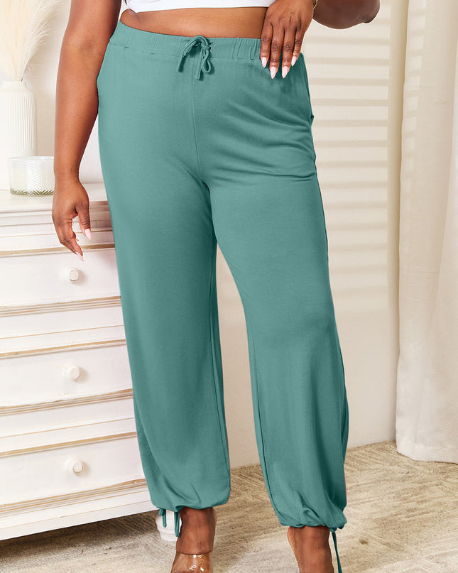 Basic Bae Full Size Soft Rayon Drawstring Waist Pants with Pockets