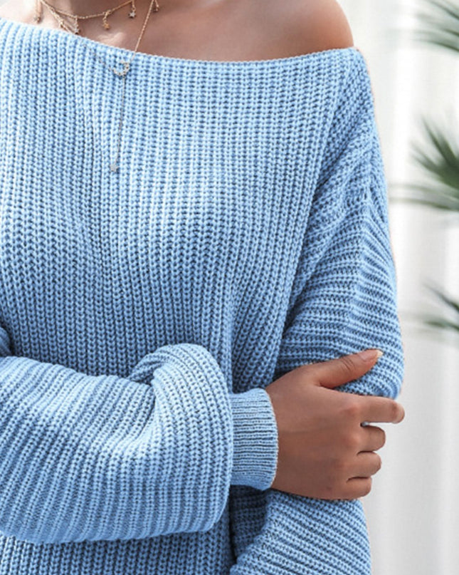 Rib-Knit Mini Sweater Dress