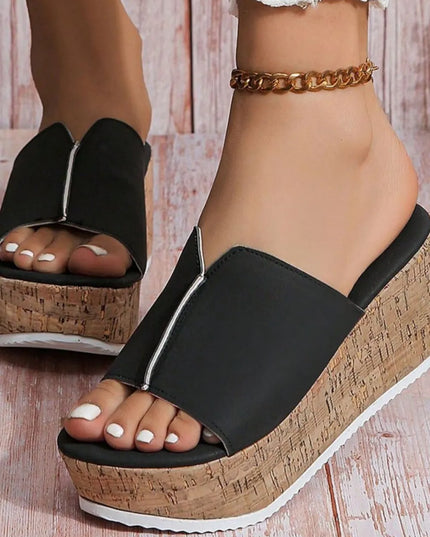 Peep Toe High Heel Sandals Black