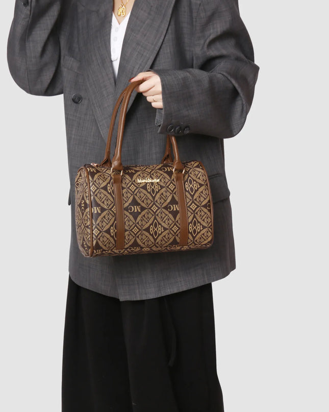 6-Piece Geometric Pattern Bag Set Brown onesize