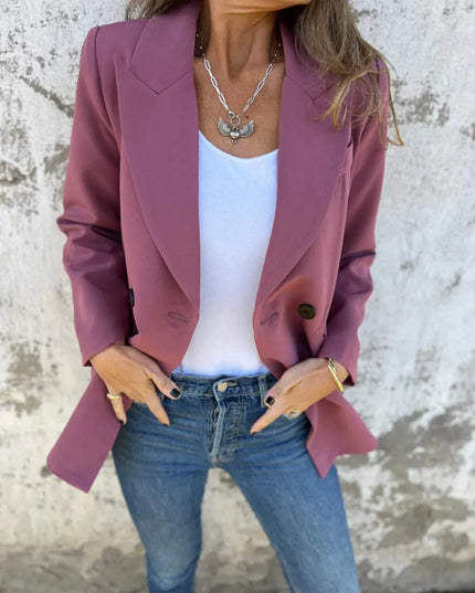 Full Size Collared Neck Long Sleeve Blazer