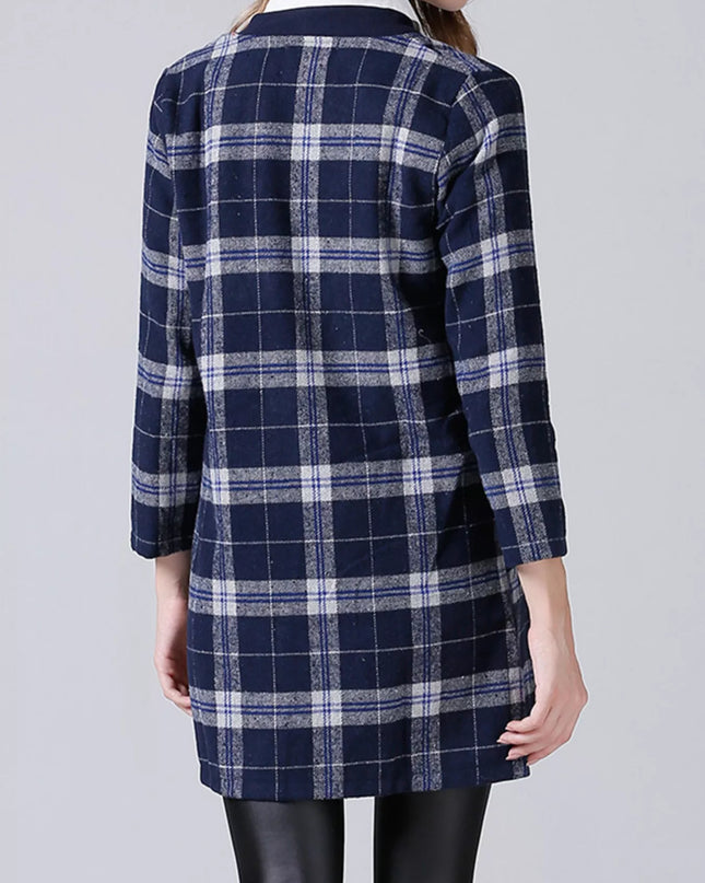 Plus Size Plaid Button-Down Longline Shirt