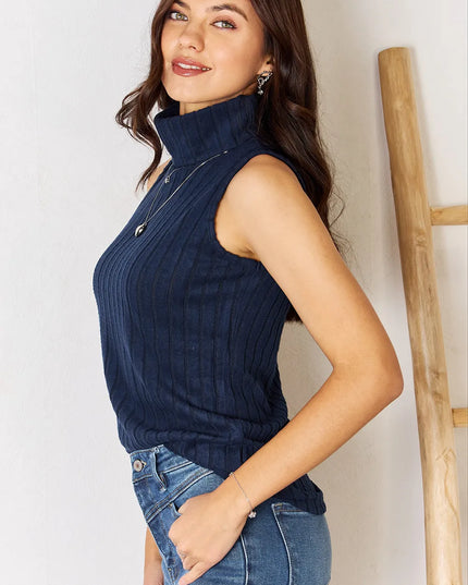 Basic Bae Full Size Ribbed Turtleneck Tank