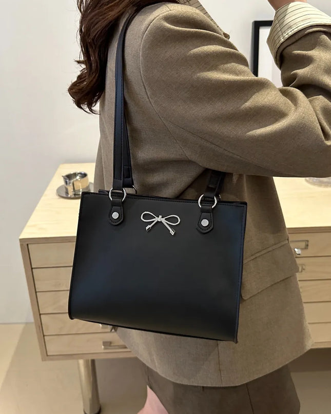 Bow PU Leather Shoulder Bag 