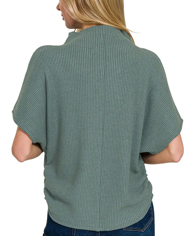 Zenana Mock Neck Top and Pants Sweater Set