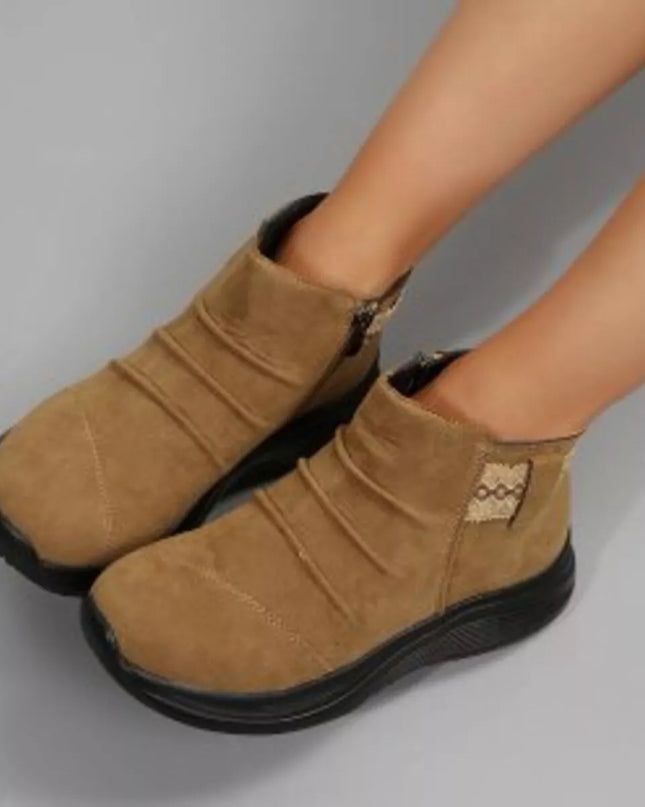 Round Toe Platform Boots