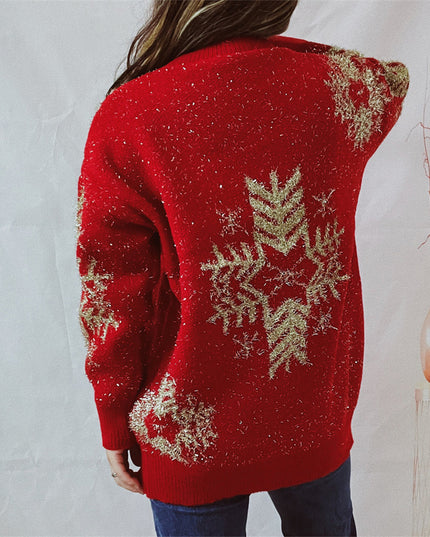 Snowflake Pattern Long Sleeve Sweater