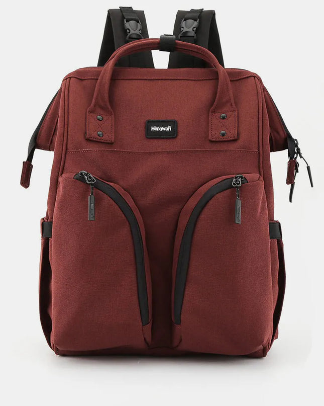 Himawari Waterproof Backpack Bag with Multilayer Pockets Red One Size