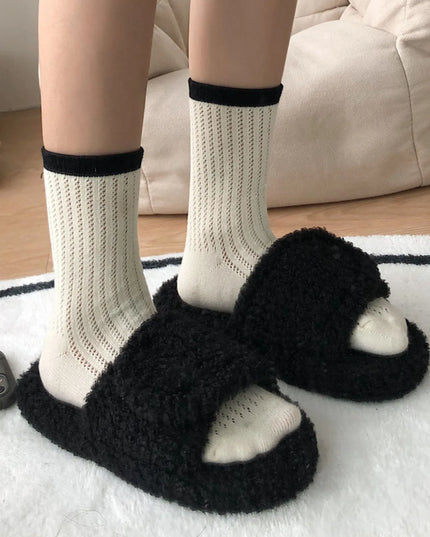 Cozy Fuzzy Open Toe Slippers